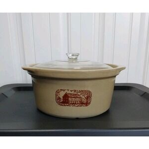 Vintage Amana Radarange Western Stoneware USA Country Cooker/Crock & Lid 4 Qts.